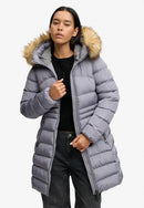 Faux Fur Fuji Hooded Jacket - Grey Texture