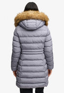 Faux Fur Fuji Hooded Jacket - Grey Texture