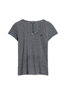 Scoop Neck Tee - Deep Navy/optic Stripe