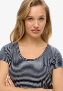 Scoop Neck Tee - Deep Navy/optic Stripe