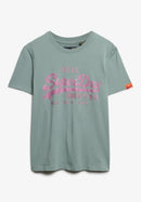 Vl Rhinestone Slim Tee - Silver Blue