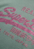Vl Rhinestone Slim Tee - Silver Blue