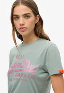 Vl Rhinestone Slim Tee - Silver Blue