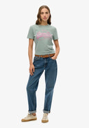 Vl Rhinestone Slim Tee - Silver Blue