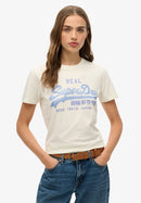 Vl Rhinestone Slim Tee - Dusty White