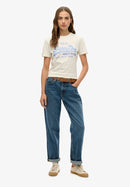 Vl Rhinestone Slim Tee - Dusty White