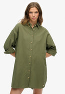 Ibiza Longline Beach Shirt - Beetle Green