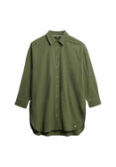 Ibiza Longline Beach Shirt - Beetle Green