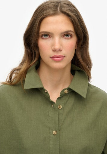 Ibiza Longline Beach Shirt - Beetle Green