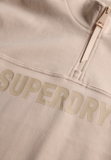 Active Tech Logo 1/2 Zip Sweat - Off Grey