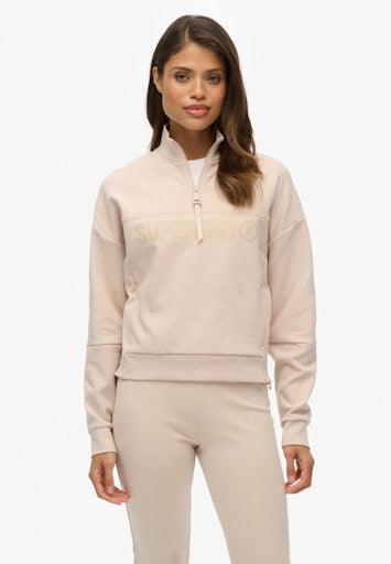 Active Tech Logo 1/2 Zip Sweat - Off Grey