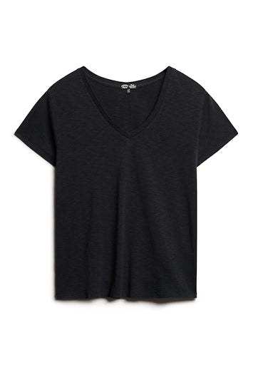 Studios Slub Embroidered Vee Tee - Eclipse Navy