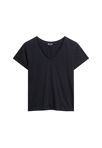 Studios Slub Embroidered Vee Tee - Eclipse Navy
