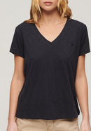 Studios Slub Embroidered Vee Tee - Eclipse Navy