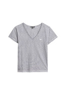 Studios Embroidered Tee - Navy Optic Stripe