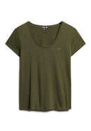 Scoop Neck Tee - Army Khaki Green