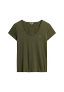 Scoop Neck Tee - Army Khaki Green