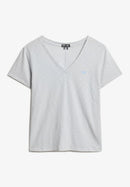 Studios Slub Embroidered Vee Tee - Ashley Blue/optic Stripe