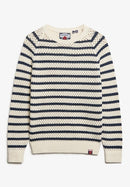 Stripe Slouchy Roundneck Jumper - Natural White Stripe