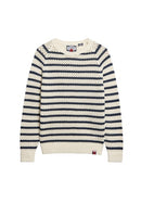 Stripe Slouchy Roundneck Jumper - Natural White Stripe