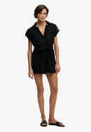 Belted Utility Playsuit - Black