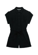Belted Utility Playsuit - Black