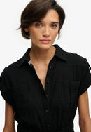 Belted Utility Playsuit - Black