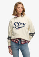 Varsity Script Loose Sweatshirt - Cream