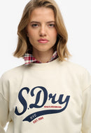 Varsity Script Loose Sweatshirt - Cream