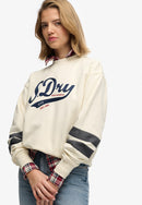 Varsity Script Loose Sweatshirt - Cream