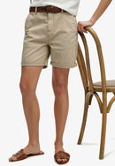 Chino Short - Stonewash Taupe Brown