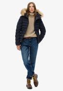 Fuji Faux Fur Hood Padded Jacket - Eclipse Navy