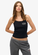 Athletic Essentials Embroidered Button Cami Top - Eclipse Navy