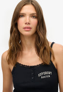 Athletic Essentials Embroidered Button Cami Top - Eclipse Navy