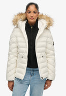 Fuji Faux Fur Hood Padded Jacket - Bright White