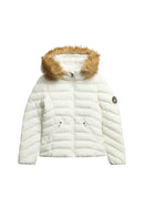 Fuji Faux Fur Hood Padded Jacket - Bright White