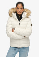 Fuji Faux Fur Hood Padded Jacket - Bright White