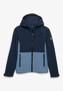 Hooded Colourblock Trekker Jacket - Lauren Navy & Tidal Blue