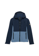 Hooded Colourblock Trekker Jacket - Lauren Navy & Tidal Blue