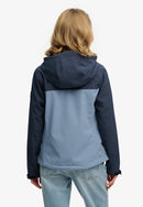 Hooded Colourblock Trekker Jacket - Lauren Navy & Tidal Blue