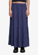 Woven Tiered Maxi Skirt - Mariner Navy Ditsy Floral