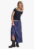 Woven Tiered Maxi Skirt - Mariner Navy Ditsy Floral