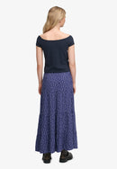 Woven Tiered Maxi Skirt - Mariner Navy Ditsy Floral
