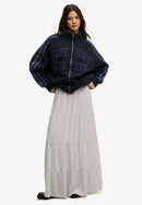 Woven Tiered Maxi Skirt - Off White Ditsy Hearts