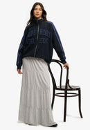 Woven Tiered Maxi Skirt - Off White Ditsy Hearts