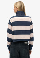Athletic Essentials Crop Stripe Rugby Top - Lauren Navy & Pink