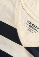 Studios V-Neckline Vest Top - Off White & Navy Stripe