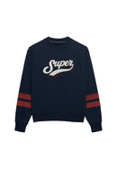 Varsity Script Loose Sweatshirt - Richest Navy