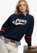 Varsity Script Loose Sweatshirt - Richest Navy