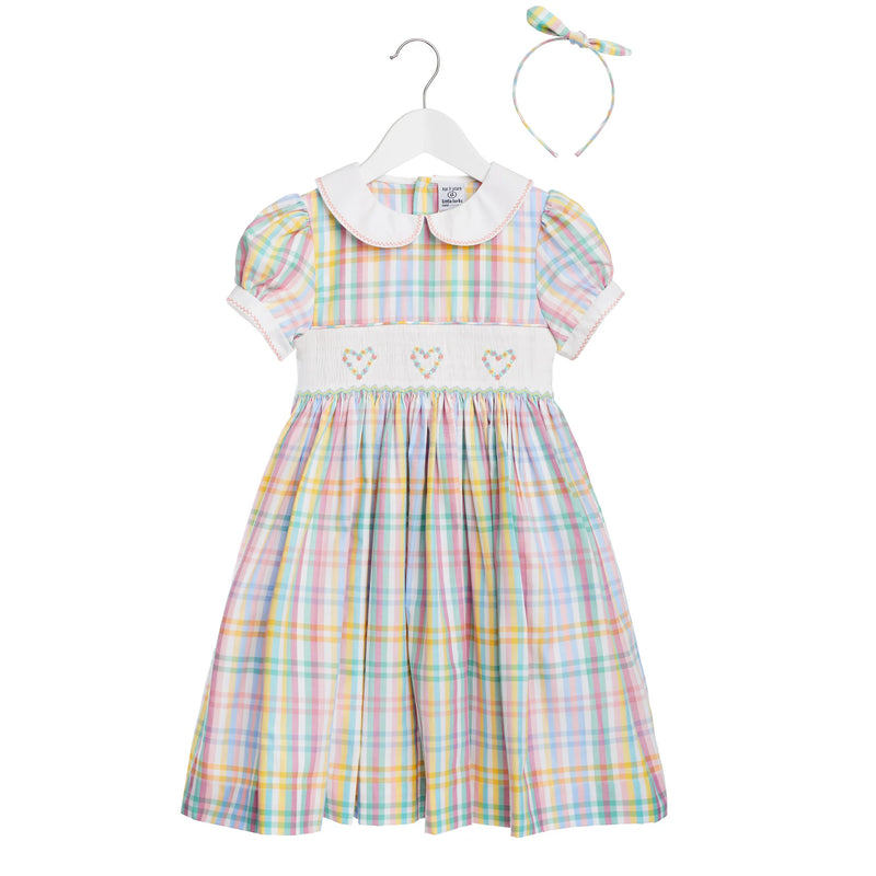 Little Larks Susie Dress - Pink/blue
